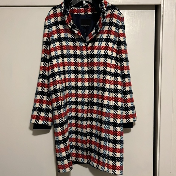 Banana Republic Italian plaid stadium coat   LIKE NEW! Worn once 1/2 tag on - Picture 8 of 13